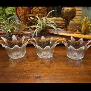 Vintage Party Lite Glass Tulip Votive Holders